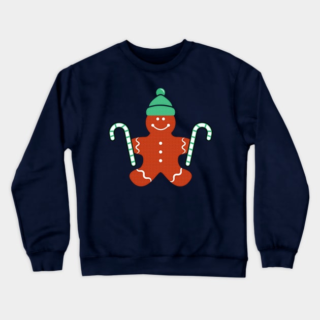 Ginger Bread With Candy Cane Crewneck Sweatshirt by Feminist Foodie